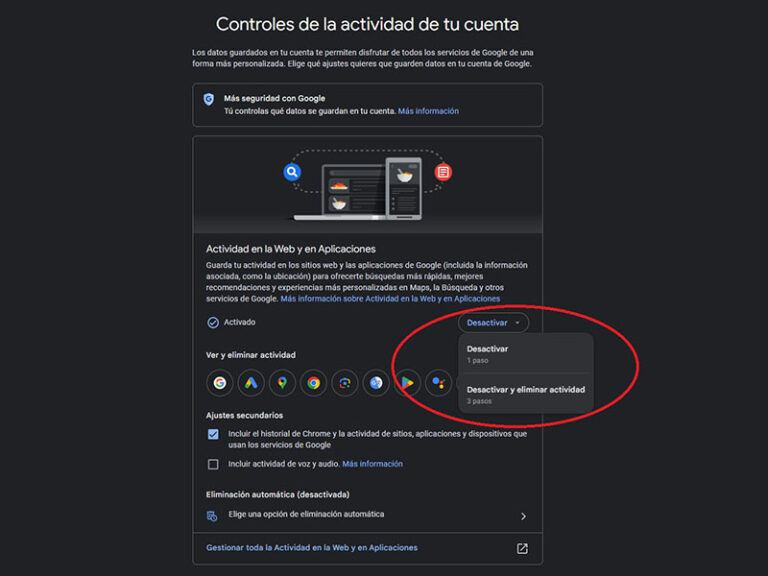 NOTICIA COMO BORRAR EL HISTORIAL DE GOOGLE PAUSAR ACTIVIDAD 2