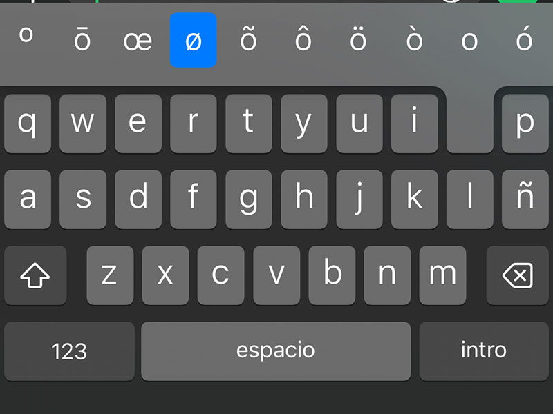 Cómo escribir el símbolo diámetro en el movil, donde esta en el teclado